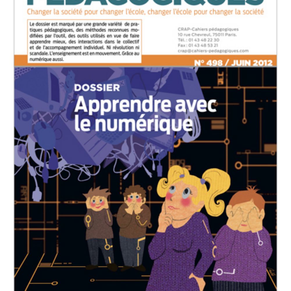 Couverture <i>Cahiers pédagogiques</i> n° 498, « Apprendre avec le numérique », 2012
