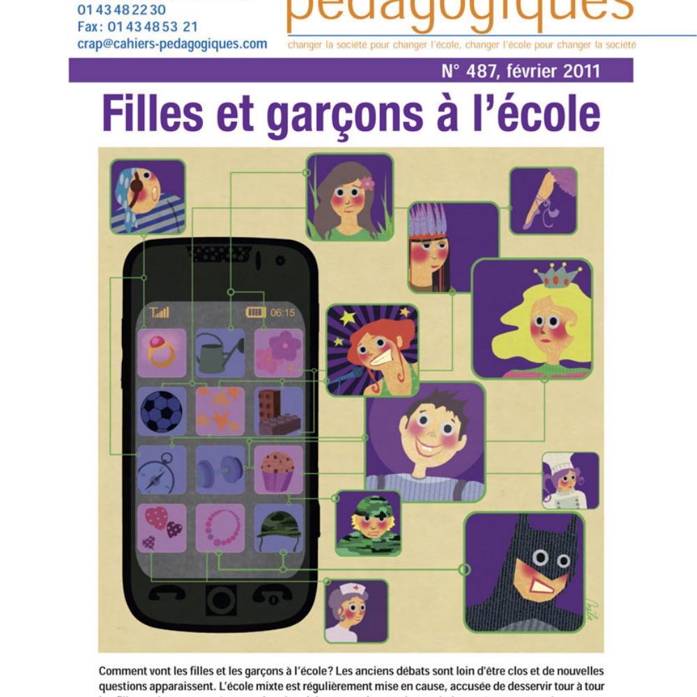 Couverture <i>Cahiers pédagogiques</i> n° 487, « Filles et garçons à l'école », 2011