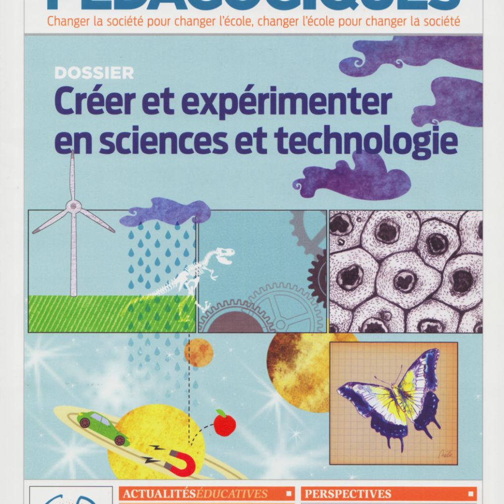 Couverture <i>Cahiers pédagogiques</i> n°533, « Créer et expérimenter en sciences », 2016.