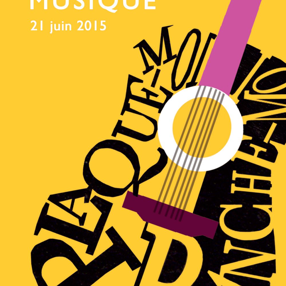 Projet d'affiche pour la fête de la musique : Guitare, 2015