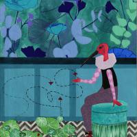 Les oiseaux dans les fauteuils 6. Techniques graphiques mixtes. Vendu par la Librairie Tropiques