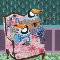 Les oiseaux dans les fauteuils 8. Techniques graphiques mixtes. Vendu par la Librairie Tropiques