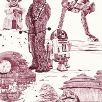 Star Wars façon Toile de Jouy - encre sur papier - 2018